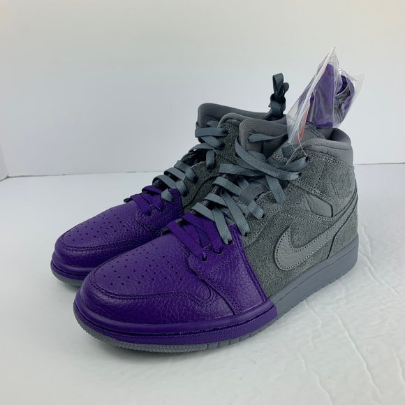 purple and gray shoes